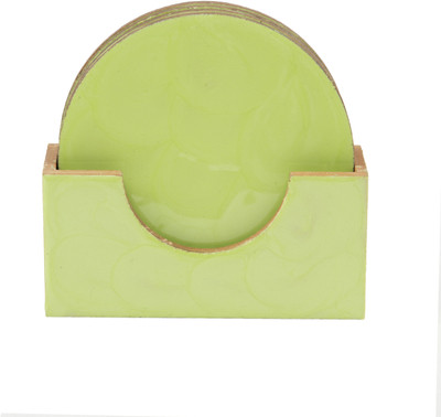 InsTook Round Medium Density Fibreboard Coaster Set(Pack of 4)