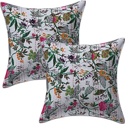 Texstylers Floral Cushions & Pillows Cover(Pack of 2, 40 cm*40 cm, White)