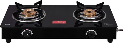 KenBerry Crystal 2 Burner Glass Manual Gas Stove(2 Burners)