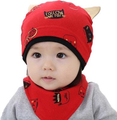 SYGA Baby Boys & Baby Girls Casual Hat Scarf(Red)