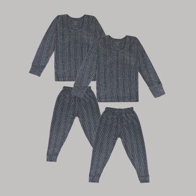 Miss & Chief Top - Pyjama Set For Boys & Girls(Grey, Pack of 2)