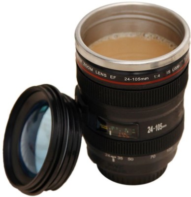 ONRR Collections High Quality Camera Lens black Plastic, Stainless Steel Coffee Mug(400 ml)