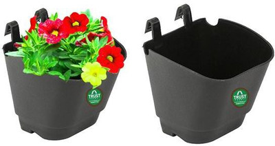 TrustBasket Vertical Gardening Plastic Hanging Pots/Planters-Set of 2… Plant Container Set(Pack of 4, Plastic)