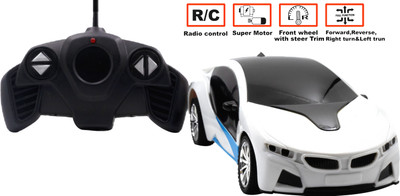 DEALbindaas Super 1:22 Scale 3D Light Four Way Famous Remote Control High Speed Racing Car|Kids Toy Car|Perfect Battery Operated Gift for Kids(White)