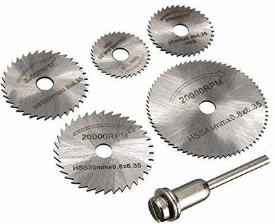 Dedso 6pcs set Mini HSS Circular Saw Blades Rotating Tool For Dremel Rotary Metal Cutter Hand Tool Set of Diamond Cutting Discs chuck 5 Blades & 1 Bit Rotary Bit Set(6 Bits)