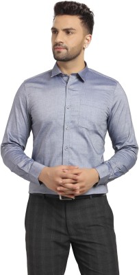 Cape Canary Men Solid Formal Dark Blue Shirt