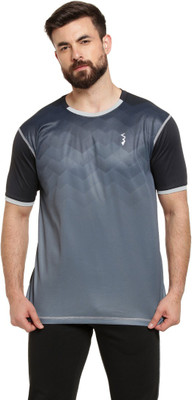 CAMPUS SUTRA Washed, Washed/Ombre Men Polo Neck Black T-Shirt