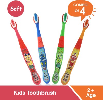 Buddsbuddy Combo of 4 Kids Toothbrush Soft Toothbrush(Pack of 2)