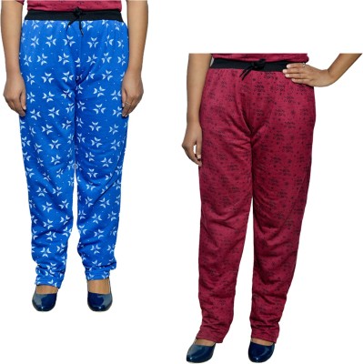 IndiWeaves Printed Women Maroon Track Pants