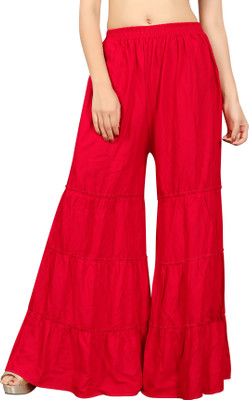 Hinayat Fashion Relaxed Women Red Trousers