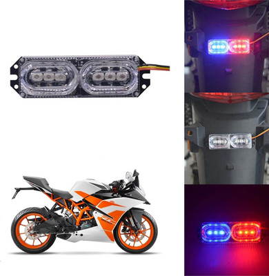 Vagary Blinking Light with Red and Blue color Mini Flasher & Strobe Light-284 Headlight Motorbike LED for KTM (12 V, 4 W)(RC 200, Pack of 1)