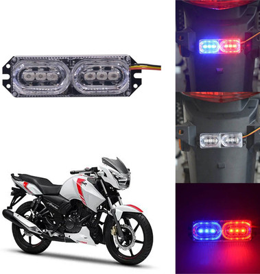 Vagary Blinking Light with Red and Blue color Mini Flasher & Strobe Light-319 Headlight Motorbike LED for TVS (12 V, 4 W)(Apache RTR 200, Pack of 1)