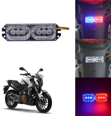 Vagary Blinking Light with Red and Blue color Mini Flasher & Strobe Light-253 Headlight Motorbike LED for Bajaj (12 V, 4 W)(Universal For Bike, Pack of 1)