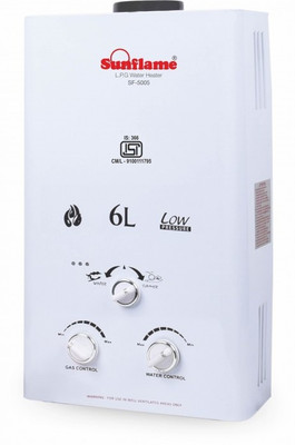 Sun Flame 6 L Gas Water Geyser (SF - 5005, White)