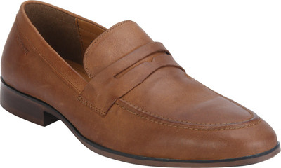 red tape leather loafers