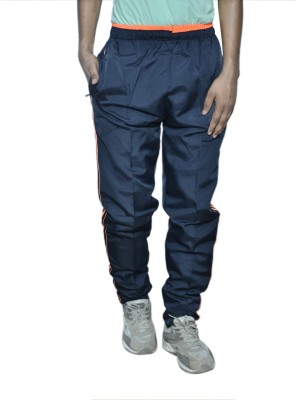 Indistar Solid Men Blue Track Pants