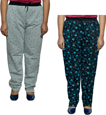 Indistar Printed Women Black Track Pants