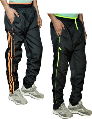 Indistar Solid Men Black Track Pants