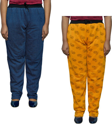 Indistar Printed Women Yellow Track Pants
