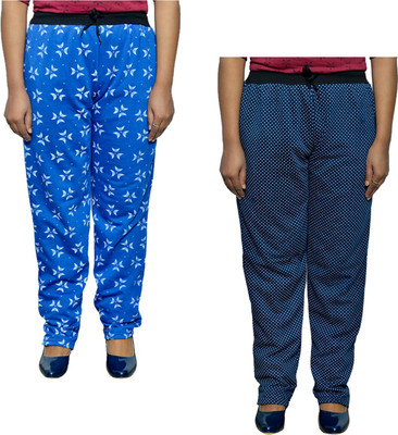 IndiWeaves Printed Women Blue Track Pants