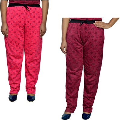 Indistar Printed Women Maroon Track Pants
