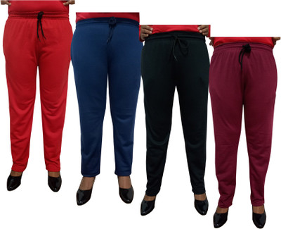Indistar Solid Women Maroon Track Pants