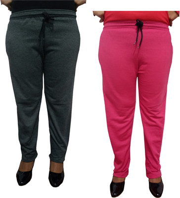 IndiWeaves Solid Women Pink Track Pants
