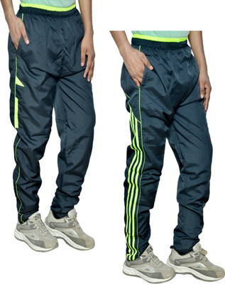 Indistar Solid Men Blue Track Pants