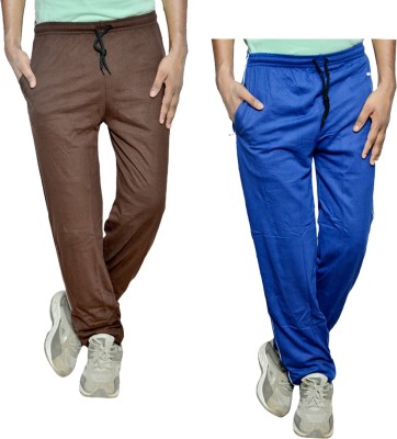 Indistar Solid Men Blue Track Pants