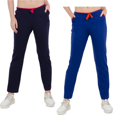 IndiWeaves Solid Women Dark Blue, Blue Track Pants