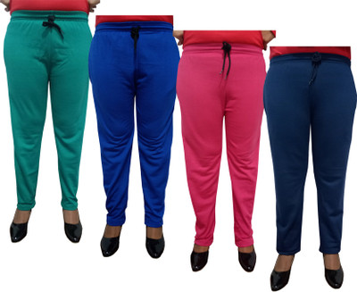 IndiWeaves Solid Women Blue Track Pants