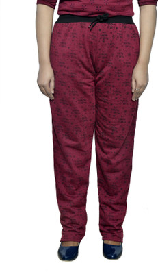 Indistar Printed Women Maroon Track Pants