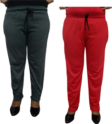 Indistar Solid Women Red Track Pants