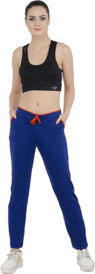Indistar Solid Women Blue Track Pants