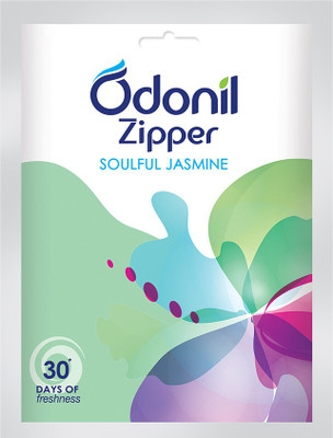 Odonil Zipper Bathroom Air Freshener Zipper Soulful Jasmine | Instant & Long Lasting Fragrance Blocks Bathroom Air Freshener Zipper Soulful Jasmine | Instant & Long Lasting Fragrance(10 g)