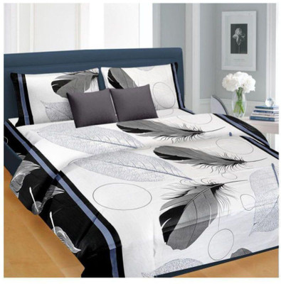 PROZONE 210 TC Microfiber Double Printed Flat Bedsheet(Pack of 2, Multicolor)