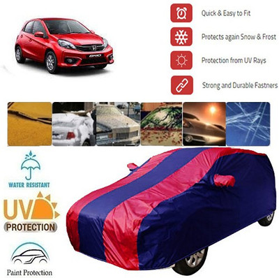 MotohunK Car Cover For Honda Brio (With Mirror Pockets)(Pink, Blue)