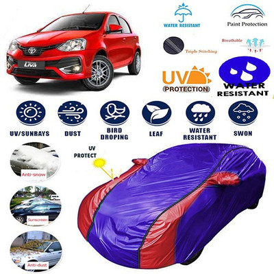 MotohunK Car Cover For Toyota Etios Liva (With Mirror Pockets)(Maroon, Blue)