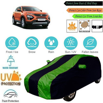 MotohunK Car Cover For Tata Harrier (With Mirror Pockets)(Green, Black)