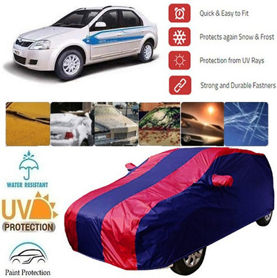 MotohunK Car Cover For Mahindra e-Verito (With Mirror Pockets)(Red, Blue)