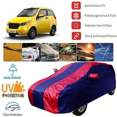 MotohunK Car Cover For Mahindra e2o (With Mirror Pockets)(Red, Blue)