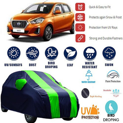 MotohunK Car Cover For Datsun Go (With Mirror Pockets)(Blue, Green)