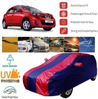 MotohunK Car Cover For Nissan Micra Active (With Mirror Pockets)(Red, Blue)