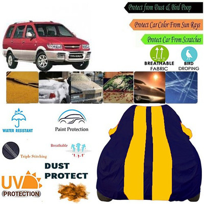MotohunK Car Cover For Chevrolet Tavera (With Mirror Pockets)(Yellow, Blue)