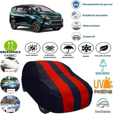 MotohunK Car Cover For Mahindra Marazzo (With Mirror Pockets)(Red, Black)