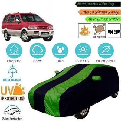 MotohunK Car Cover For Chevrolet Tavera (With Mirror Pockets)(Green, Black)