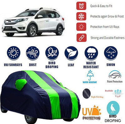 MotohunK Car Cover For Honda BRV (With Mirror Pockets)(Blue, Green)