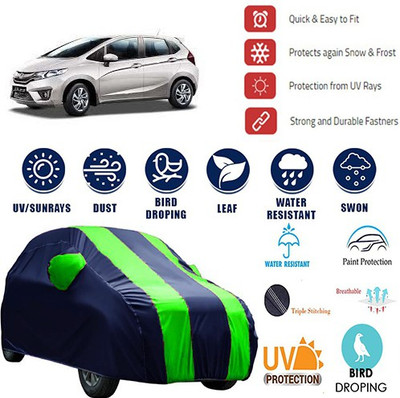 MotohunK Car Cover For Honda Jazz (With Mirror Pockets)(Blue, Green)