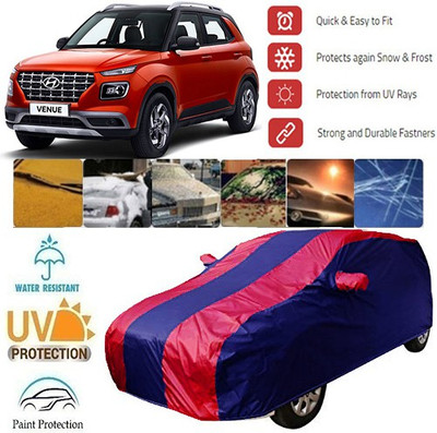 MotohunK Car Cover For Hyundai Venue (With Mirror Pockets)(Red, Blue)