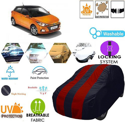 MotohunK Car Cover For Hyundai Elite i20 (With Mirror Pockets)(Maroon, Black)
